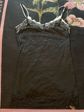 Rue21 Black and White Lace Trim Cami Size L